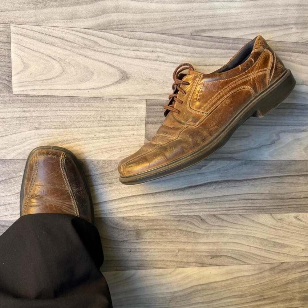Ecco Brown Leather Oxford Dress Shoes